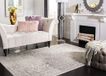 SAFAVIEH Distressed Adirondack Collection Vloerkleed voor woonkamer, eetkamer, slaapkamer, korte pool, ivoor en zilver, 155 x 229 cm