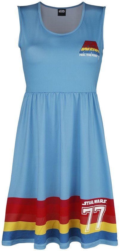 Star Wars Retro - 77 Dames Midi-jurk - blauw - M