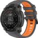 Techsuit Bracelet W077 pour Garmin Instinct 3 45mm Solar / Instinct 3 45mm, Gris Orange