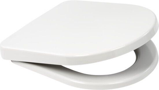 Plieger Plus & Compact closetzitting met deksel - Wit - D-vorm - Soft-close - Afklikbaar