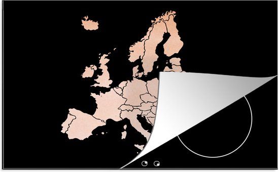 KitchenYeah® Inductie beschermer 77x51 cm - Kaart - Europa - Roze