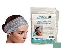 Sodico 00700 Elastische wegwerp-haarband, wit, 5 stuks