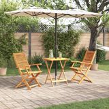 vidaXL Opvouwbare Bistroset 3-delig Bruin Massief Acacia Hout