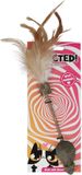 Addicted Stick with Mouse and Feathers – 25 cm - Kattenspeeltje gemaakt met Madnip – Met Kattenkruid