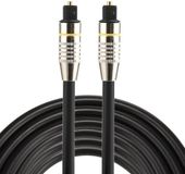 By Qubix Qubix Toslink kabel - 3 meter - zwart - optical cable audio - audio male to male - Nickel edition - Optische kabel van hoge kwaliteit