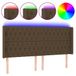 VidaXL Hoofdbord LED 203x16x78/88 cm Stof Donkerbruin
