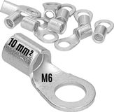 Kalitec 10 stuks Q10-6 krimpkabelschoen 10 mm² M6 ongeïsoleerd DIN 46234