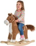 Homcom Cheval à bascule pour enfant - Bois - 65x32x61cm - Marron