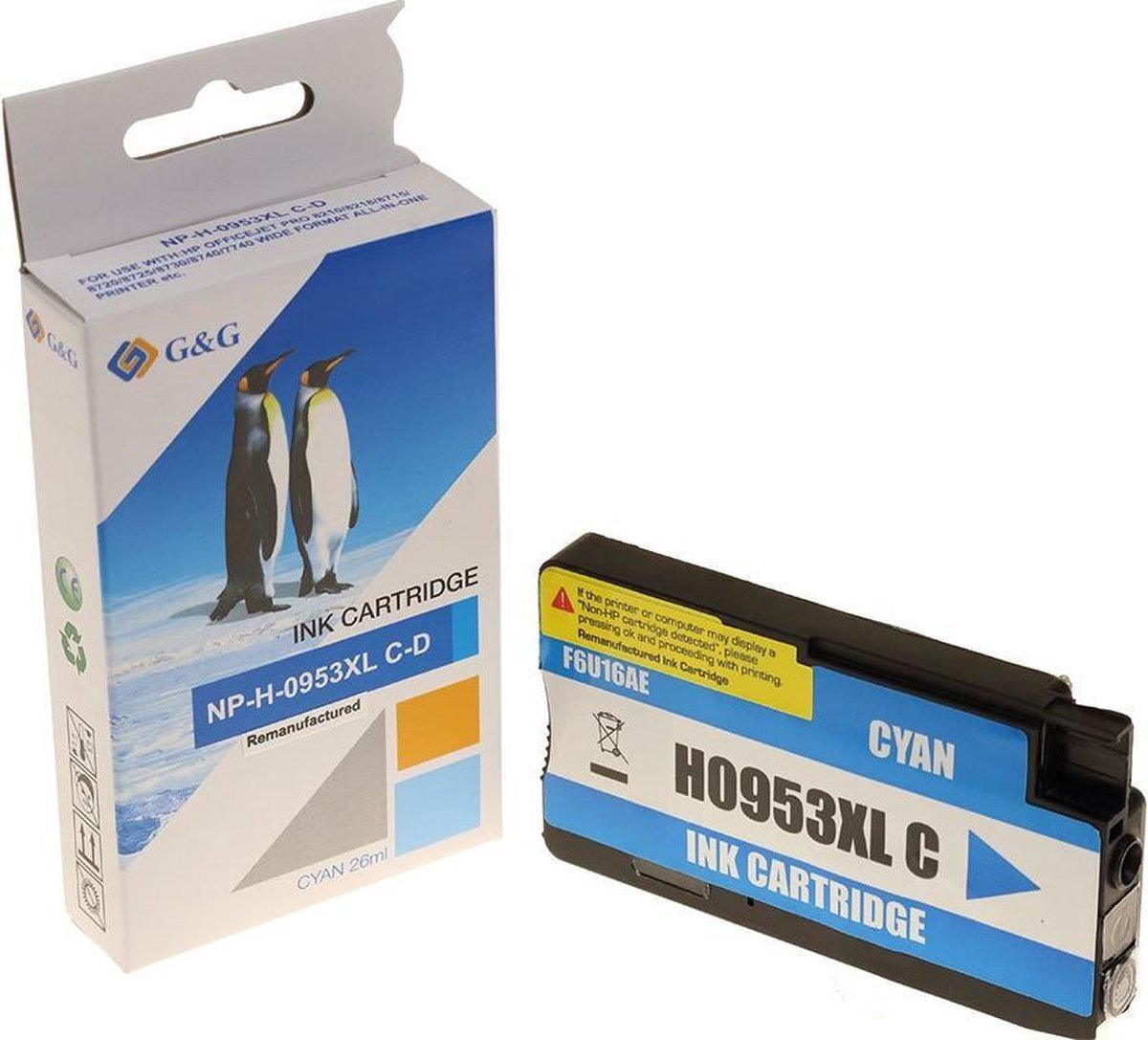 G&G HP 953XL - Inktcartridge / Cyaan / Hoge Capaciteit