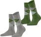 Burlington Everyday Argyle 2-Pack gedessineerd katoen sokken dames grijs - maat 36-41