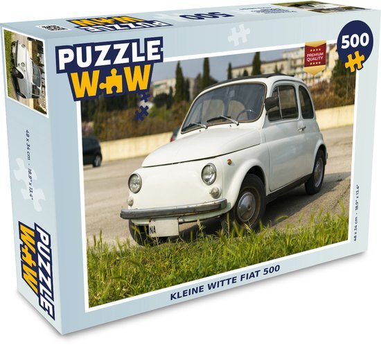 MuchoWow Puzzel Witte Fiat 500 - Legpuzzel - Puzzel 500 stukjes