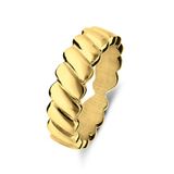 Lucardi Dames Stalen goldplated ring ribbels