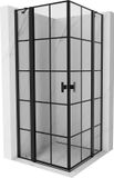 Mexen Mist Duo porte battante cabine de douche 120 x 120 cm, grille noire, noir