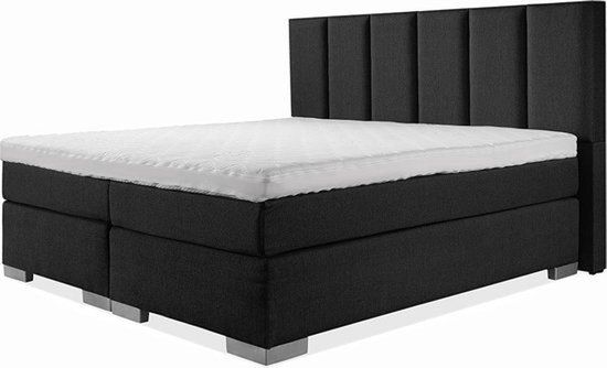 BedNL Boxspring Utrecht 180x220 Zwart - Compleet met Topmatras