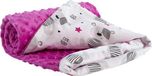 Baby Medi Partners Kruipdeken Baby 100% Katoen 75x100cm Dubbelzijdig Pluche Knuffeldeken (Teddy met donkerroze)
