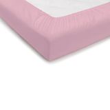 PENSIERI DELICATI Hoeslaken voor tweepersoonsbed, 180 x 200 cm, eenkleurig, met hoeken +25, 100% katoen, gemaakt in Italië, roze