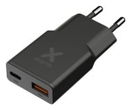 Xtorm Go2 Evolution Slimline USB-C / USB-A Adapter - Dubbele Poort Oplader - 33W Snellader - Zwart