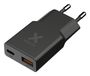 Xtorm Go2 Evolution Slimline USB-C / USB-A Adapter - Dubbele Poort Oplader - 33W Snellader - Zwart