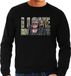 Bellatio Decorations Bol Tekst sweater I love chimpanzee monkeys met dieren foto van een chimpansee aap zwart voor heren - cadeau trui apen liefhebber L