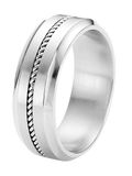 Lucardi Heren Ring kabel - Ring - Vaderdag Cadeautje - Staal - Zilverkleurig