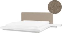 Beliani ZEN - Tweepersoonsbed - Wit/Taupe - 180 x 200 cm - MDF