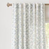 Lush Decor Doreen Delicate Bloemen Gordijn Paneel Paar, 132 cm B x 213 cm L, Blauw