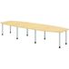 Hammerbacher Vergadertafel ton 8 poten 400x130cm zilver