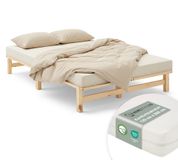 Homestyle4u Massief Houten Bed - 120x200 cm - Natuur - Inclusief Matras