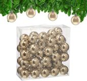Relaxdays kerstballen set van 50 - Ø 6 cm - glanzend - kunststof - champagne