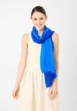 Codello Ombré-geverfde sjaal van katoenmix voor dames in blauw