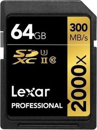 Lexar 64GB SDXC UHS-II Memory Card - 2000x - R300/W260 MB/s