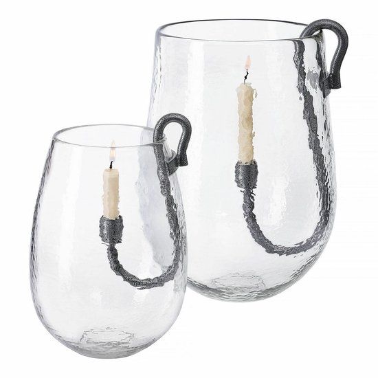 LOBERON Windlicht set van 2 Lorcalla helder/zwart
