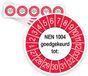 Merkloos / Sans marque Ricard Keuringsstickers NEN 1004 2027 | 50 stuks, Ø 35 mm | Buiten Rood