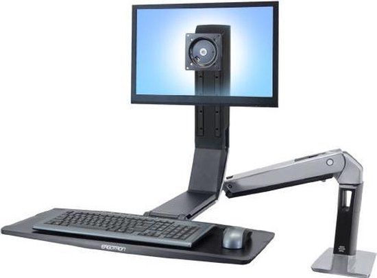 Ergotron WorkFit-A Single LD Bureau Zwart