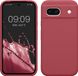 kwmobile telefoonhoesje geschikt voor Google Pixel 8a - Hoesje met siliconen coating - Smartphone case in donkerroze