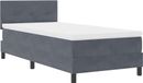 vidaXL - LED Boxspringbed - Donkergrijs - 80 x 200 cm - Fluweel