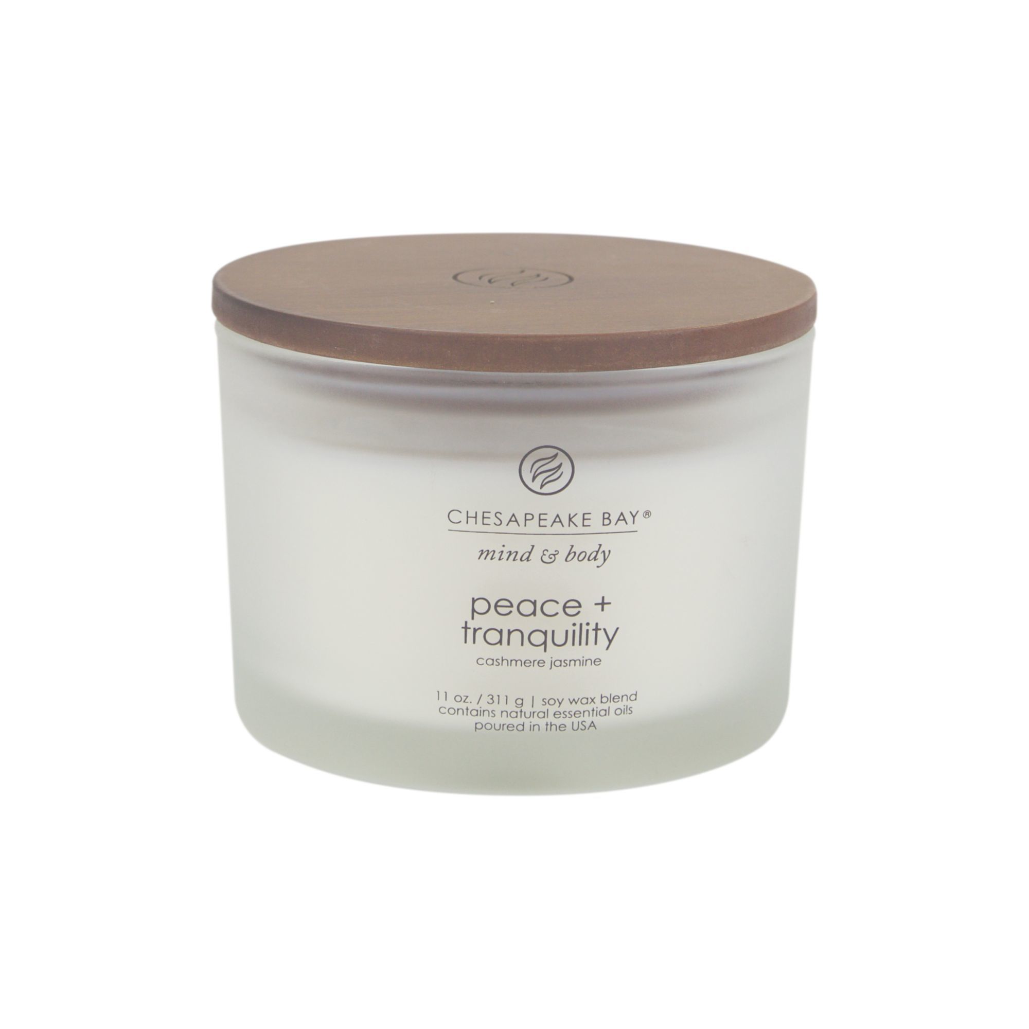 Chesapeake Bay Peace & Tranquility Round White Scented Candle - 24 Hour Burn Time