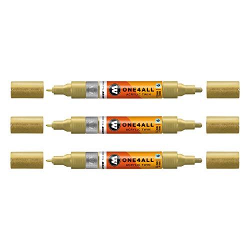 Molotow One4All Acrylic Twin Marker - 3 stuks - 228 metallic goud