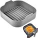 Wan GmbH Airfryer Liner Pot - Accessoires de panier en silicone, remplacement de papier sulfurisé réutilisable carré - Gris