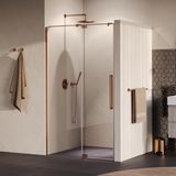 Brauer Stellar Nisdeur - 2-Delig - 100 x 200 cm - Draaideur - Helder Glas - PVD Koper Geborsteld