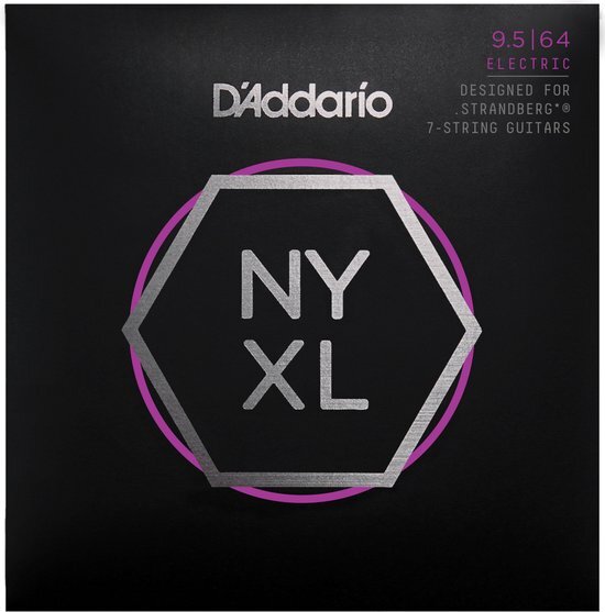 D'ADDARIO Premium snaren 7-snaren strandberggitaar | Hoogste kwaliteit van het meest populaire snarken | NYXL09564SB |"NY" staal | Custom Light (9,5-64)