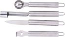 alpina Fruitsnijset - Set van 4 Stuks - Schiller/ Fruitsnijder/ Appelboor/ Meloenboor - RVS