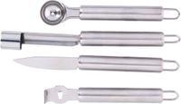 alpina Fruitsnijset - Set van 4 Stuks - Schiller/ Fruitsnijder/ Appelboor/ Meloenboor - RVS