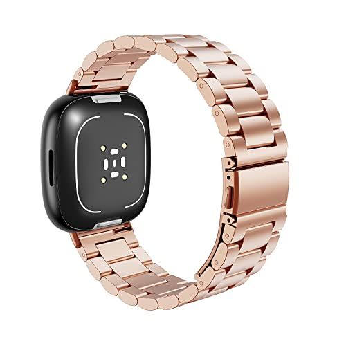 MoKo Strap Compatible with Fitbit Versa 4/Versa 3/Sense 2/Sense - Rose Gold