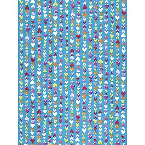 Decopatch Décopatch papier nr. 410 verpakking met 20 vellen (395 x 298 mm, ideaal voor uw papiermachés) turquoise, hart