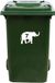 MC Living KadoExpress Kliko Sticker / Vuilnisbak Sticker - Olifant - Nummer 7 - 14x23 - Wit