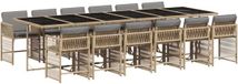 vidaXL 13-delige Tuinset met kussens, polyrattan, gemengd beige