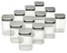 Arendo Pots de conservation, Set de 12, 1,2 Litre, Verre borosilicaté, Carré avec couvercle en Inox