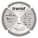 Trend PCD Cirkelzaagblad voor vezelcement, diameter 184 mm, boring 16 mm, 4 tanden, zaaglijn 2,2 mm, haak +12°, PCD, grove afwerking, PCD/FSB/1844