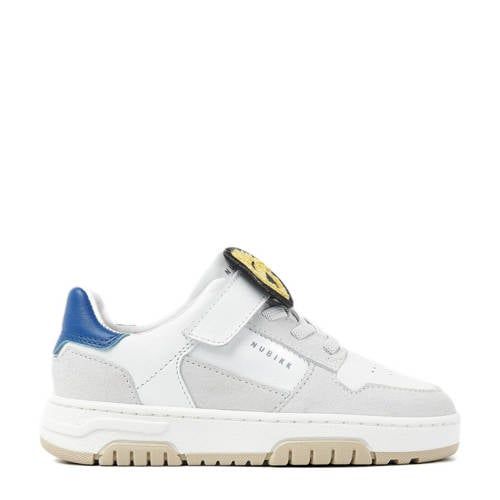 Nubikk Basket Court Jr leren sneakers wit/blauw